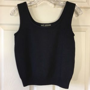St. John Basics | Black Santana Knit Shell Tank